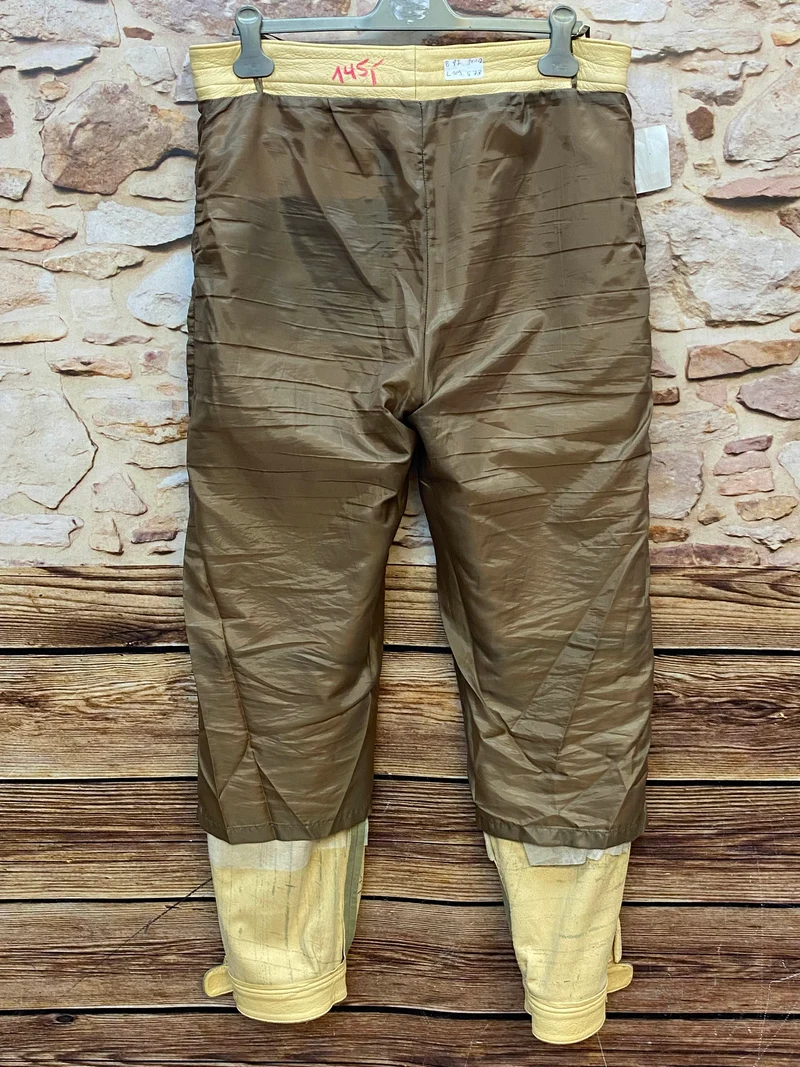 Vintage Trachten Lederhose Herren hellgrün Gr. 102 lange Lederhose Echtleder