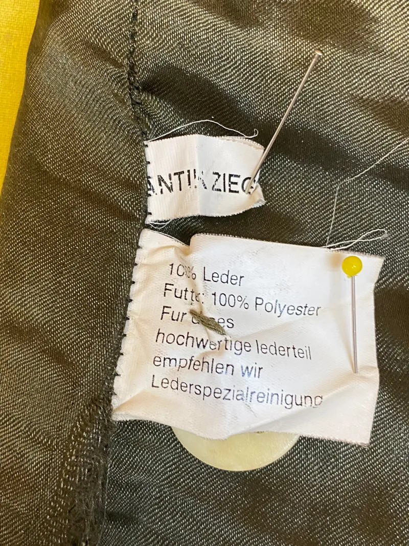 Vintage Trachten Lederhose Herren grün Gr. 56 Echtleder