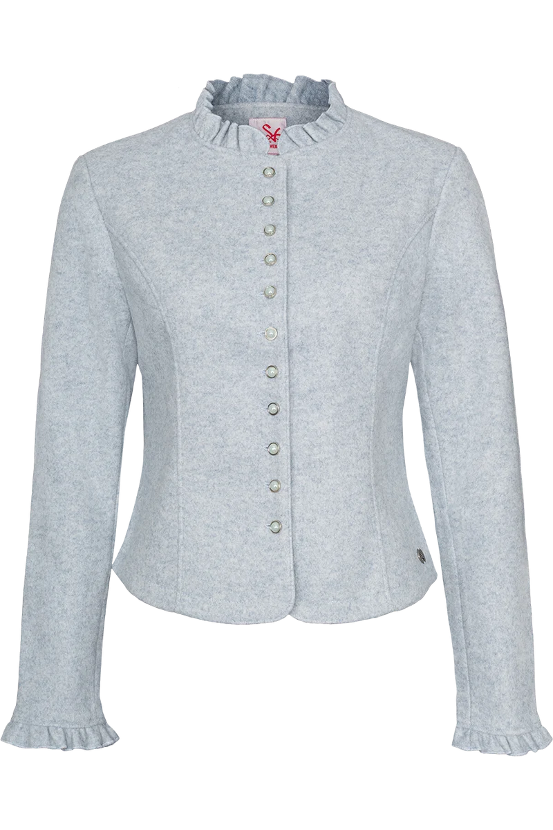 Damen Walkoptik-Blazer mit Schößchenverarbeitung - hellblau