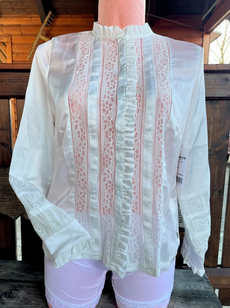 Trachtenbluse, Spieth & Wensky, langarm, Tivoli, offwhite