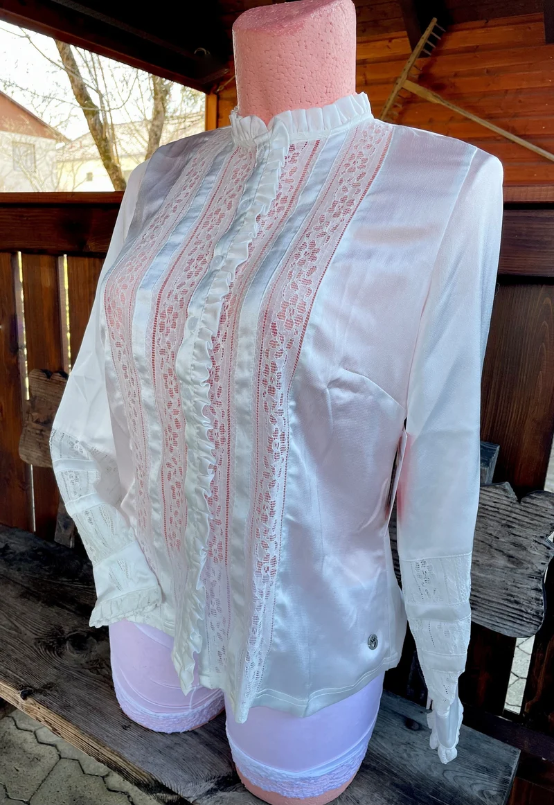 Trachtenbluse, Spieth & Wensky, langarm, Tivoli, offwhite