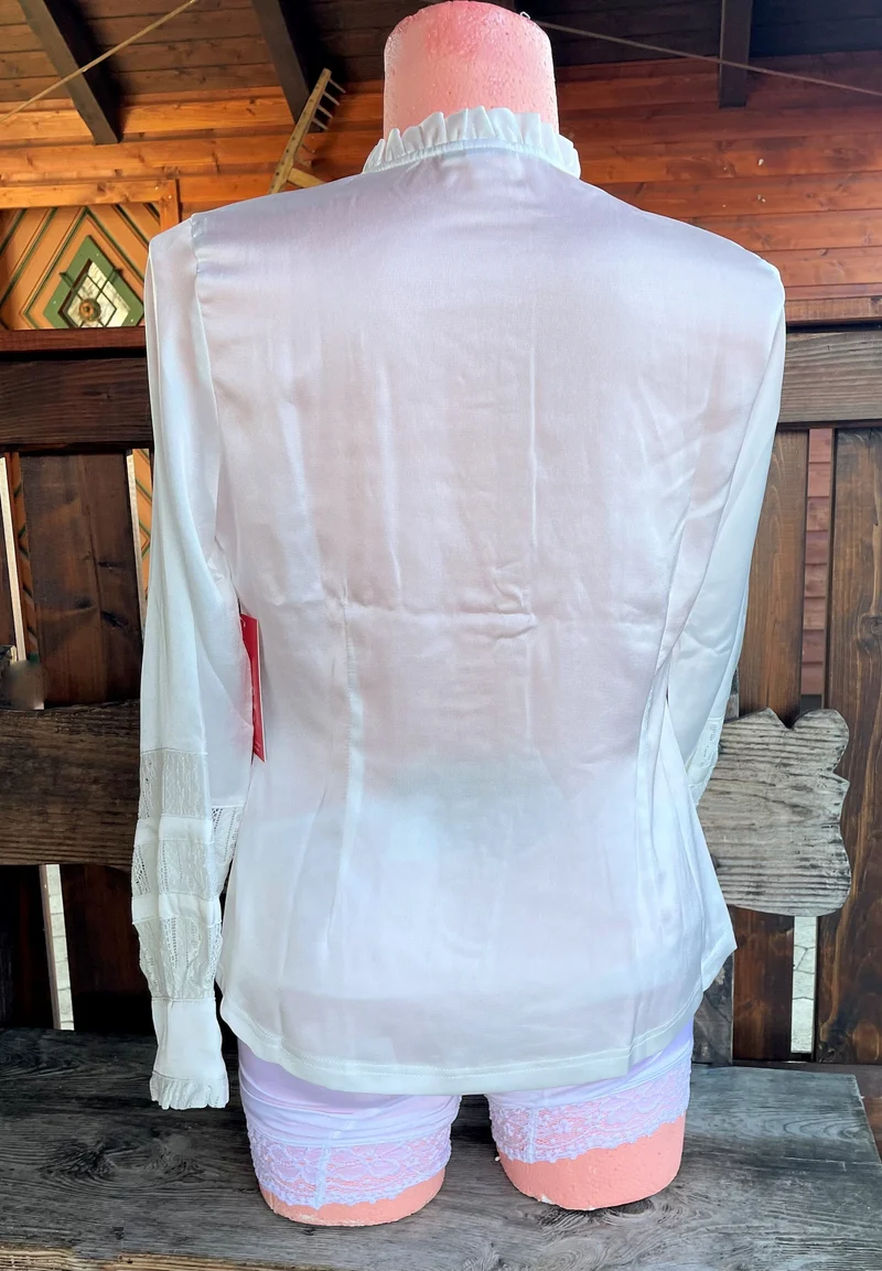 Trachtenbluse, Spieth & Wensky, langarm, Tivoli, offwhite