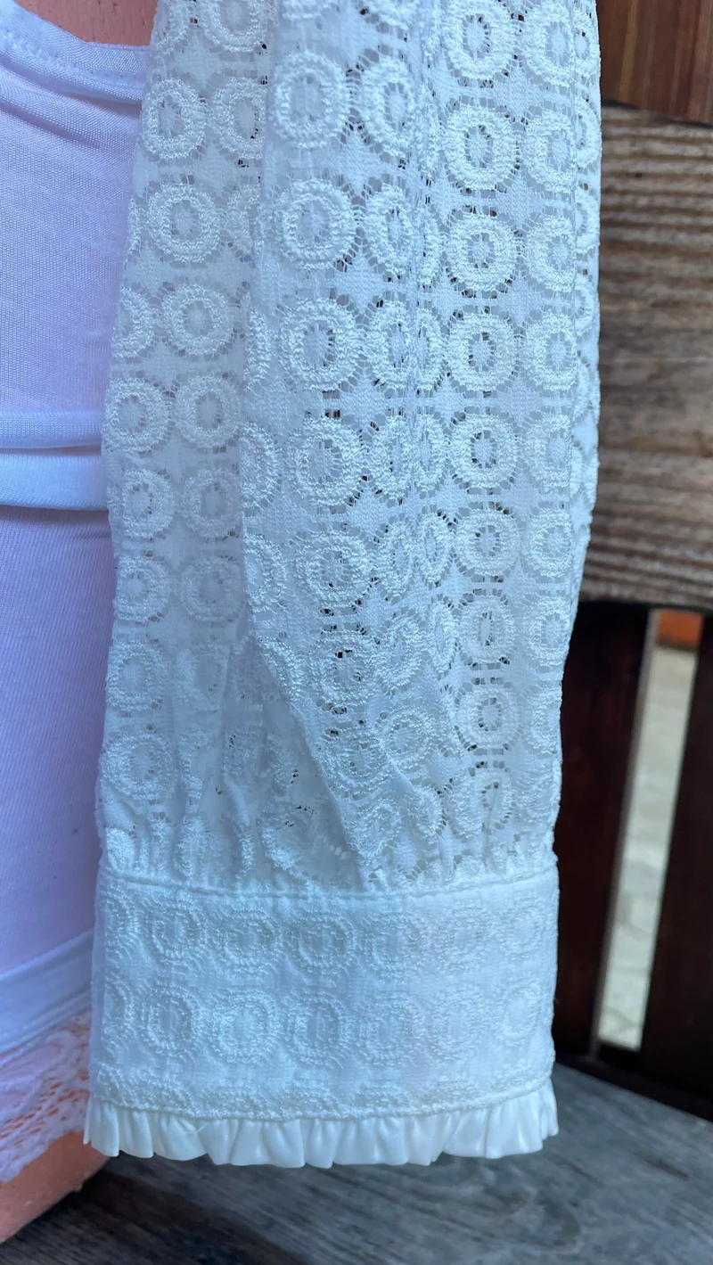 Dirndlbluse Spieth & Wensky, Langarm, hochgeschlossen, Tabora, offwhite