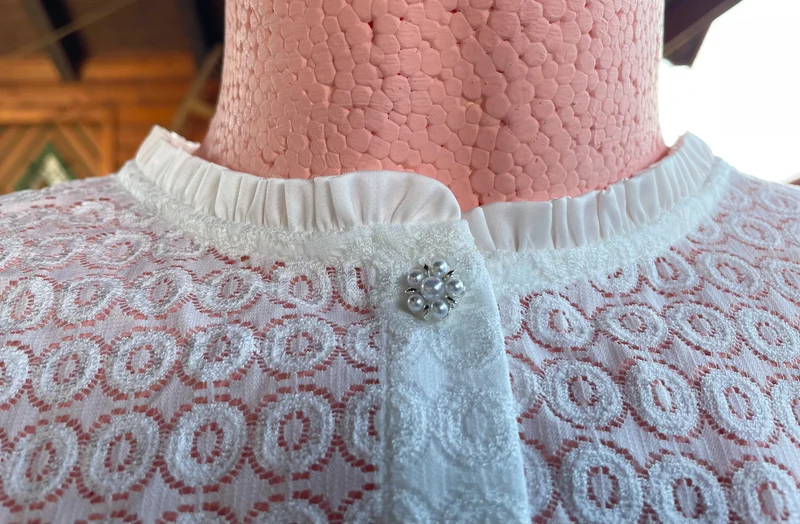 Dirndlbluse Spieth & Wensky, Langarm, hochgeschlossen, Tabora, offwhite
