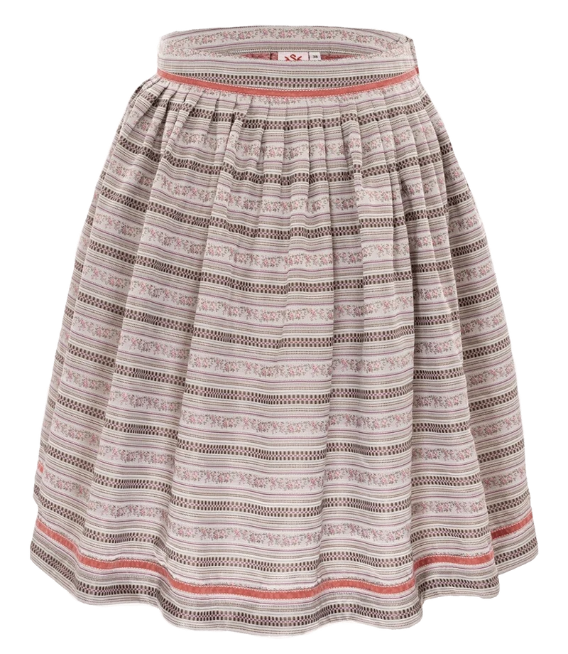 Trachten Rock Midi 60 cm, Pfau Grau Rosa, Spieth & Wensky