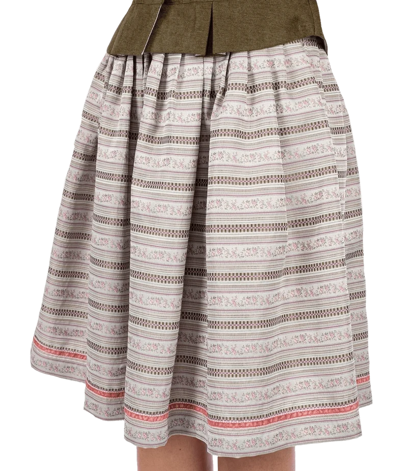 Trachten Rock Midi 60 cm, Pfau Grau Rosa, Spieth & Wensky
