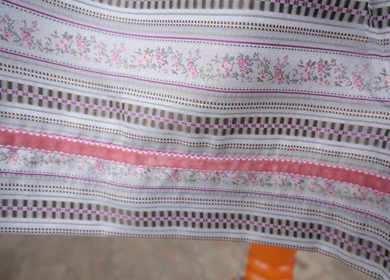 Trachten Rock Midi 60 cm, Pfau Grau Rosa, Spieth & Wensky
