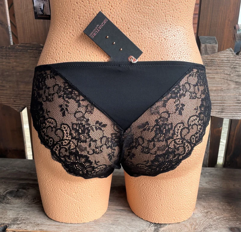 Hipster, Slip, After Eden, schwarz, Spitze