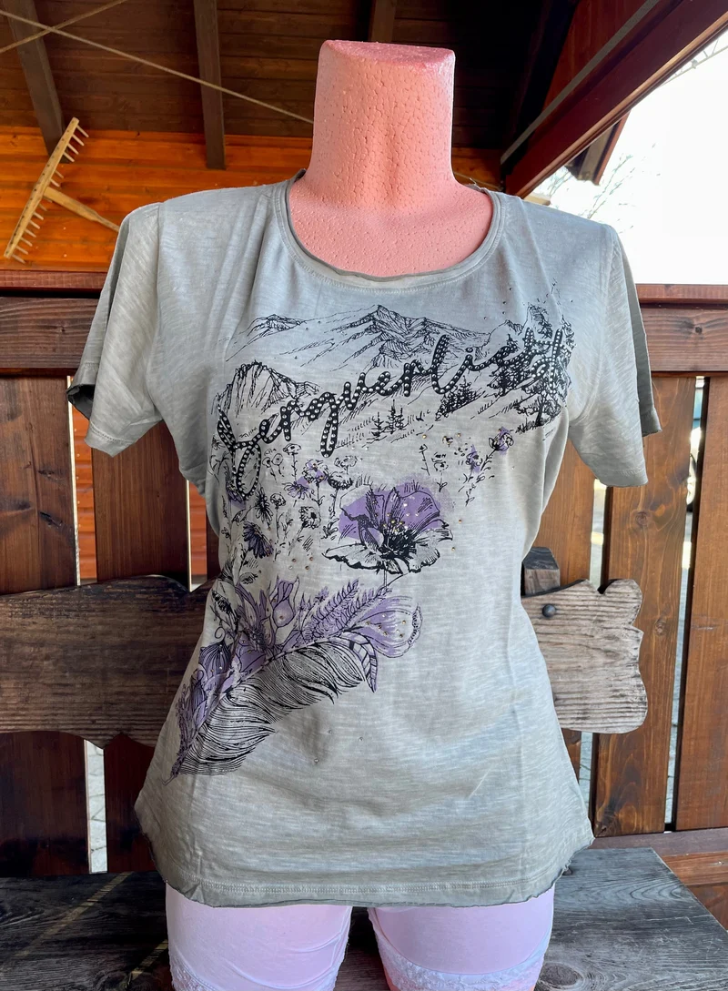 Trachtenshirt, HangOwear, Jill, Bergverliebt grau, Gr. 3XL
