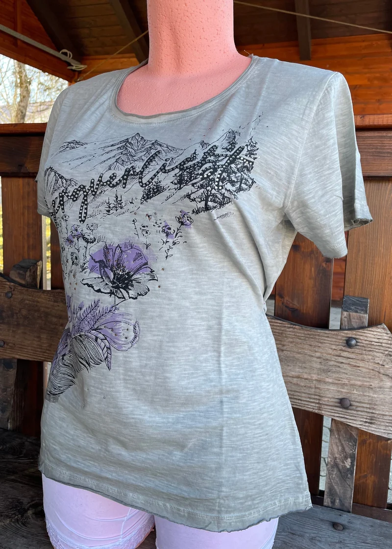 Trachtenshirt, HangOwear, Jill, Bergverliebt grau, Gr. 3XL