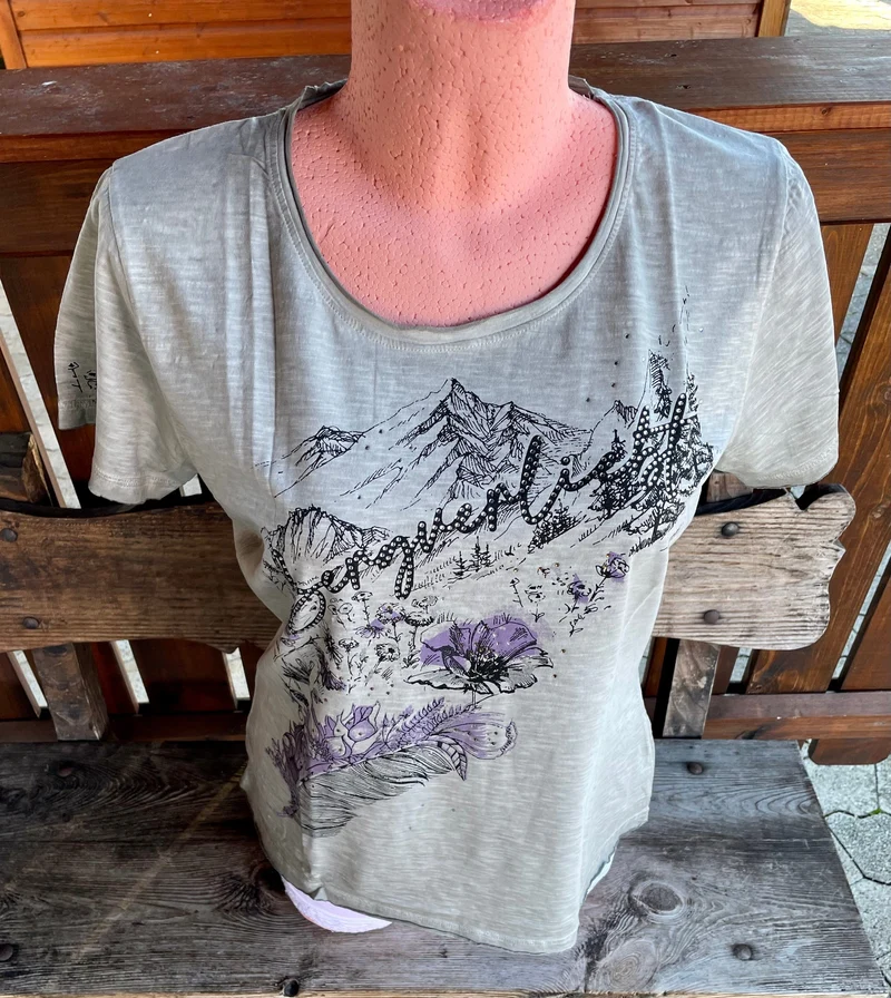 Trachtenshirt, HangOwear, Jill, Bergverliebt grau, Gr. 3XL