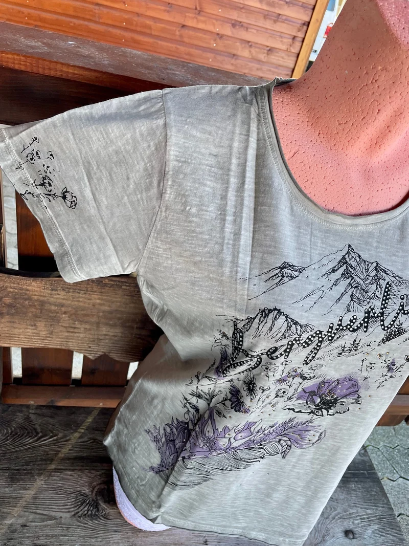 Trachtenshirt, HangOwear, Jill, Bergverliebt grau, Gr. 3XL