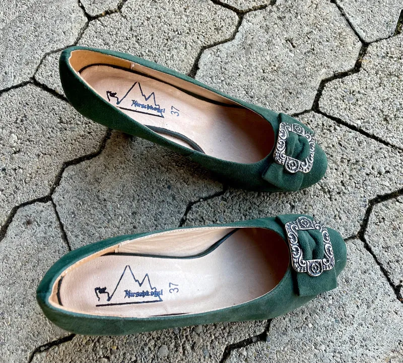Pumps, Trachtenschuhe, Hirschkogel dunkelgrün, Spange
