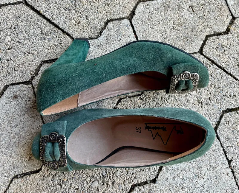 Pumps, Trachtenschuhe, Hirschkogel dunkelgrün, Spange