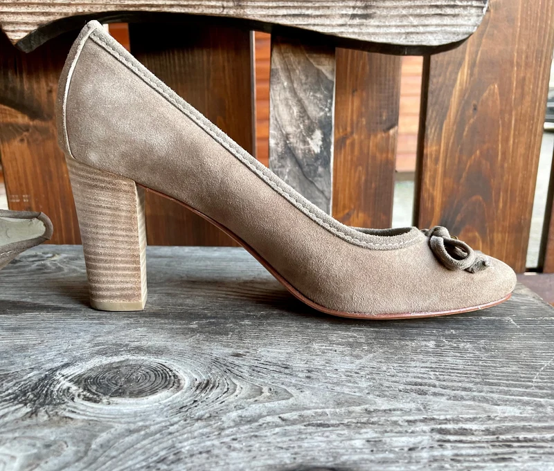 Pumps, Alberto la Torre, Schuhe, Velourleder, beige, taupe, Gr. 41