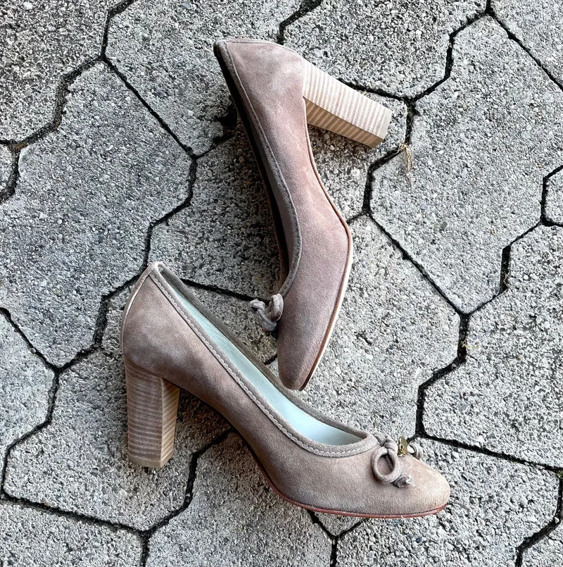 Pumps, Alberto la Torre, Schuhe, Velourleder, beige, taupe, Gr. 41