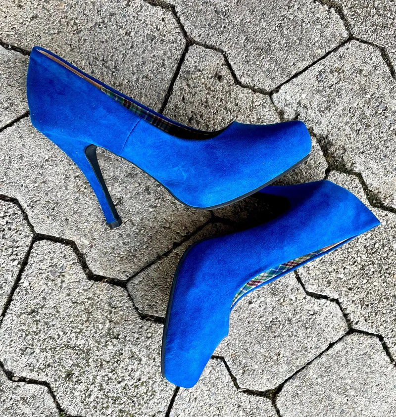 Pumps, Andrea Conti Schuhe, blau, Velour, Gr. 38