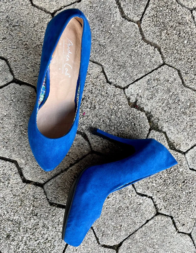 Pumps, Andrea Conti Schuhe, blau, Velour, Gr. 38
