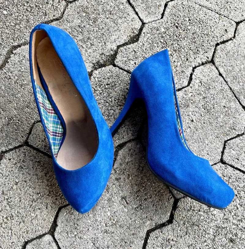 Pumps, Andrea Conti Schuhe, blau, Velour, Gr. 38