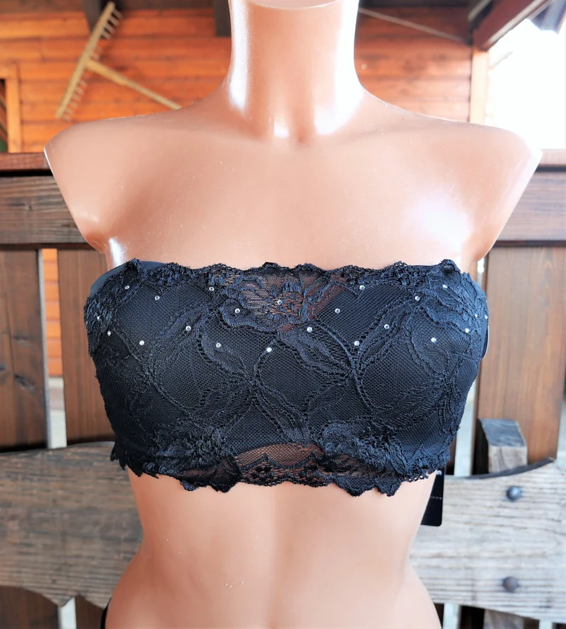 Bandeau Schalen BH, After Eden, Spitze, schwarz