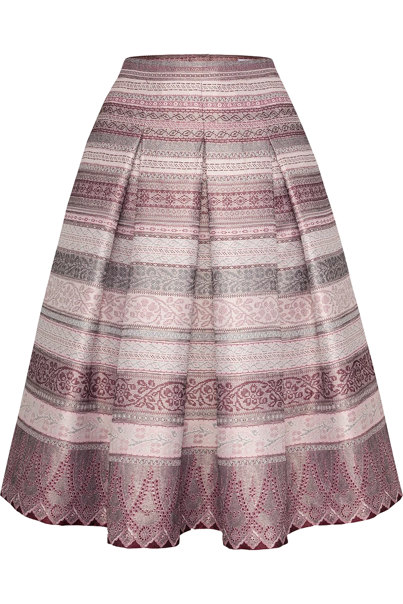 Midi-Trachtenrock 70cm gestreift - beere