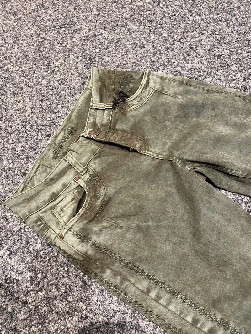 Stretchjeans Hangowear grün Hendrina lang