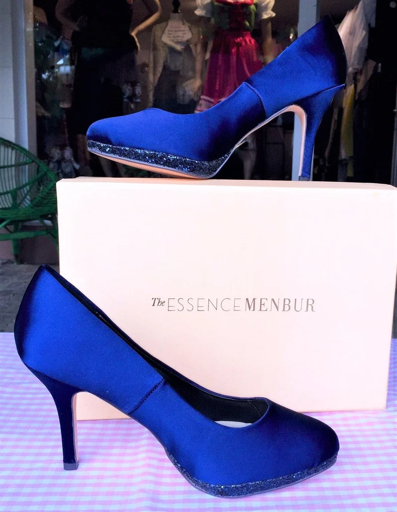 Pumps, The essence Menbur Schuhe, Satin blau, royalblau, Gr. 36