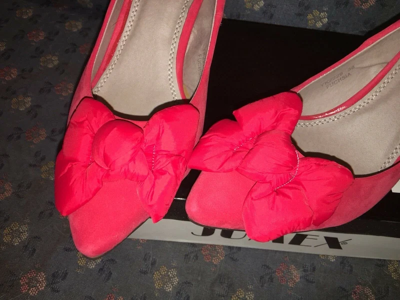 Pumps, Jumex Schuhe, Kitten Heels, Velour, rot