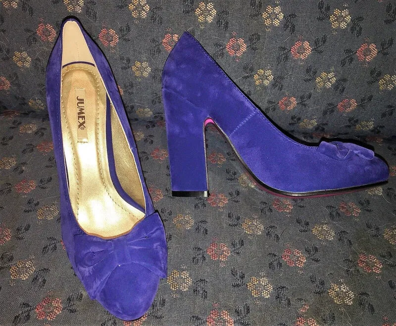 Pumps, Jumex Schuhe, Velour, royalblau, blau, vegan