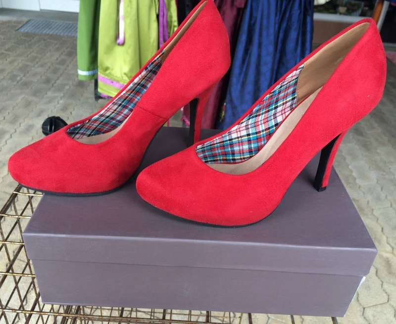 Pumps, Andrea Conti Schuhe, rot Velour