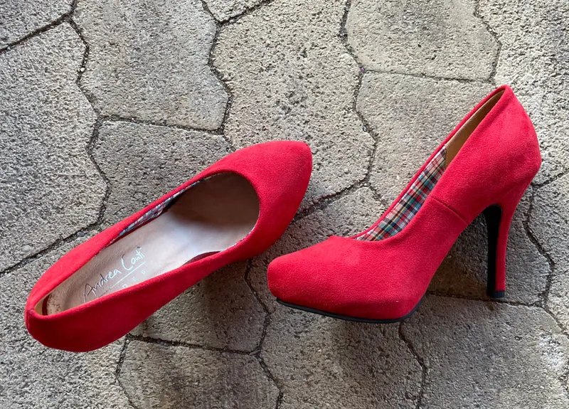 Pumps, Andrea Conti Schuhe, rot Velour