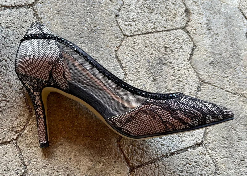 Pumps, The Essence Menbur Schuhe, gold, schwarz Spitze