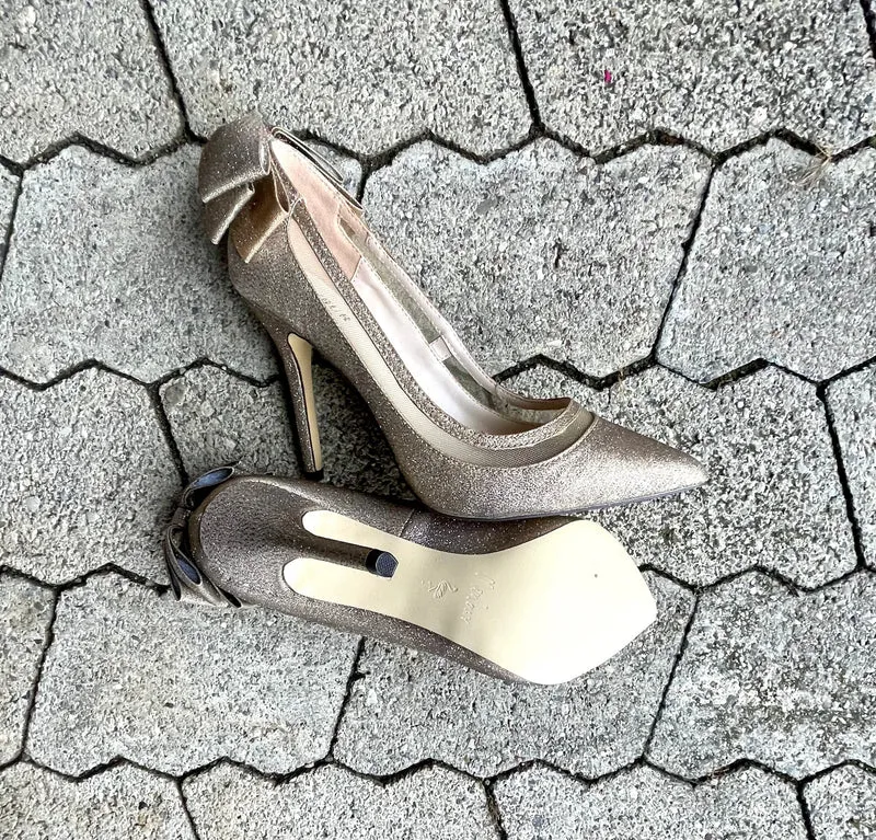 Pumps, the essence Menbur Schuhe, gold, Glitzer, Hochzeit