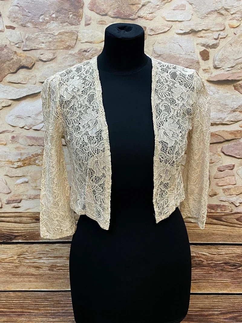 Vintage Spitzenbolero Creme 1970er Jahre Gr. 34
