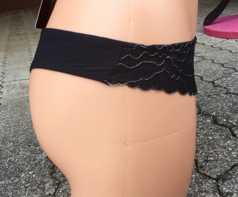 String, Slip, After Eden, schwarz, Lurex, Spitze