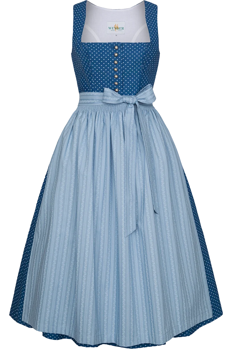 Langes Dirndl aus reiner Baumwolle - jeans