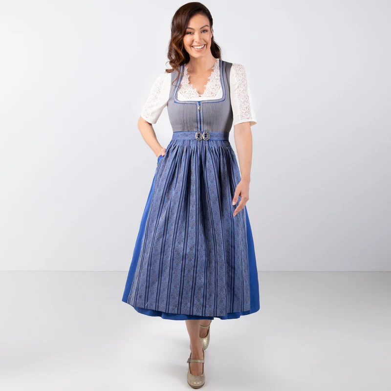Dirndl Trachten Stoiber Marie anthrazit dunkelblau