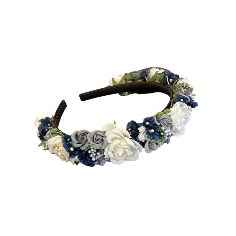 Haarreif Rosen Blau