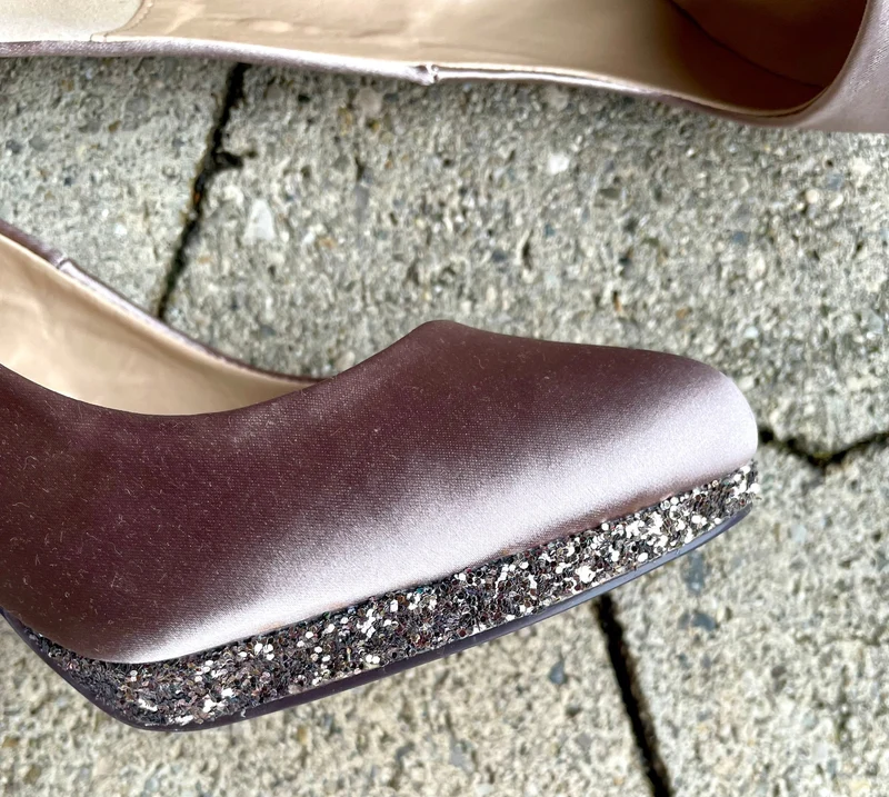 Pumps, The essence Menbur Schuhe, Satin taupe, gold