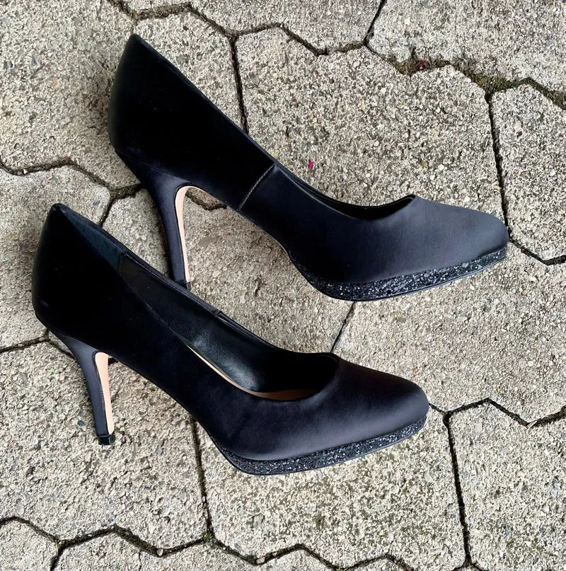 Pumps, The Essence Menbur Schuhe, Satin schwarz