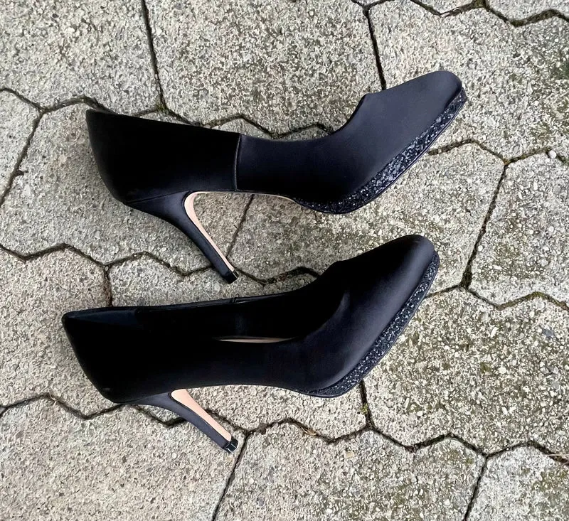 Pumps, The Essence Menbur Schuhe, Satin schwarz