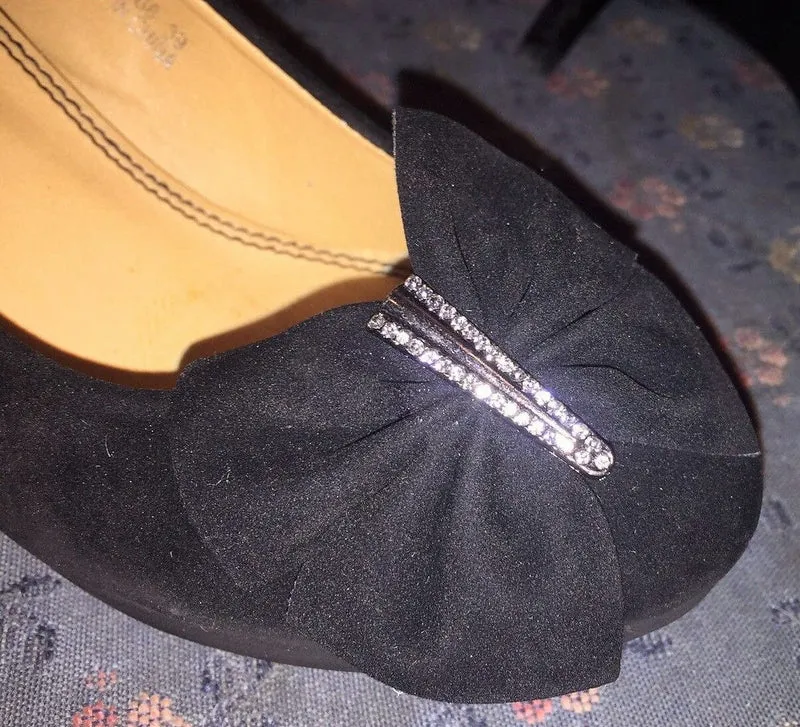 Pumps, Joxy Schuhe, schwarz Velour, Trachtenschuhe, Spange
