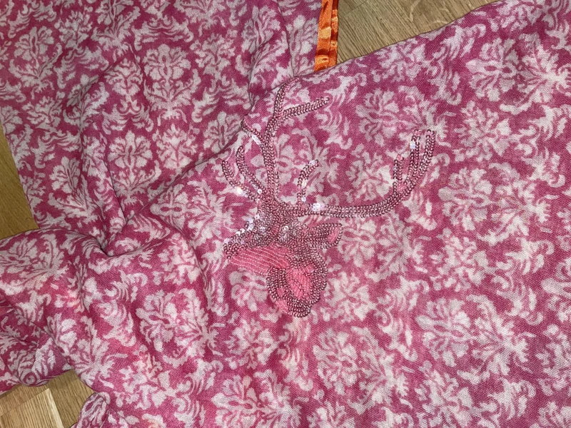 Tuch, Schal, CuteStuff, Ornament, orange pink, Hirsch