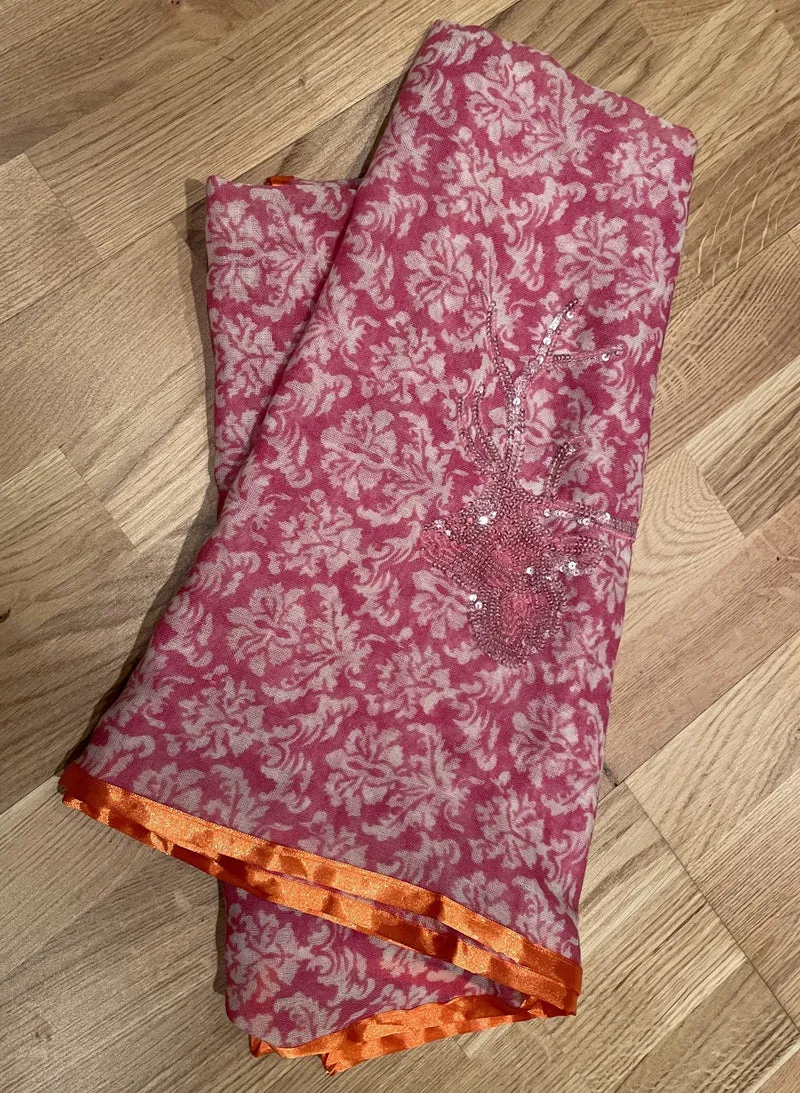 Tuch, Schal, CuteStuff, Ornament, orange pink, Hirsch