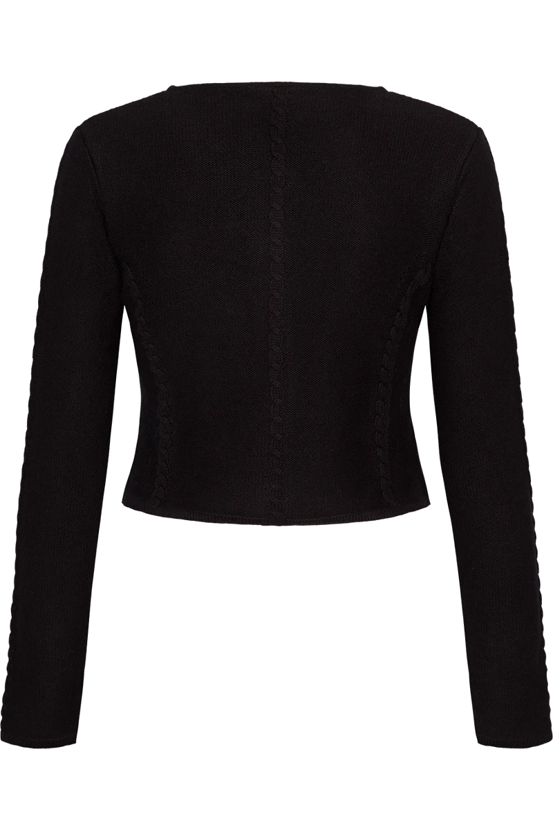 Damen Dirndljacke mit Perlmuttknöpfen - schwarz