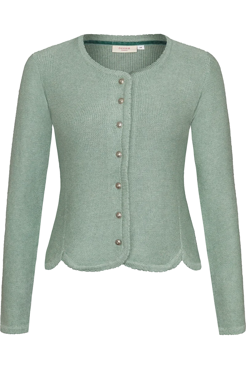 Damen Trachten-Strickjacke Dirndljacke - salbei