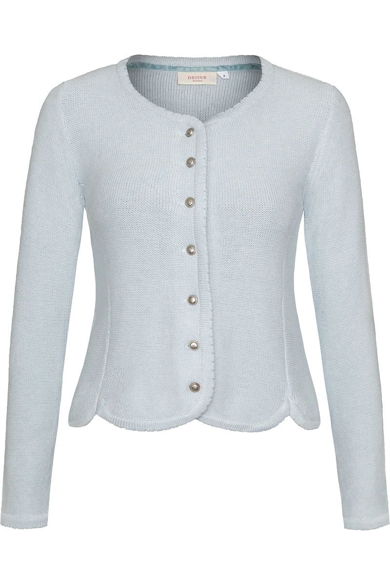 Damen Trachten-Strickjacke Dirndljacke - pastell blau