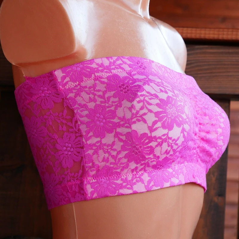 Bandeau Bustier BH, Magic Bodyfashion, Spitze, pink, Gr XL (42/44)