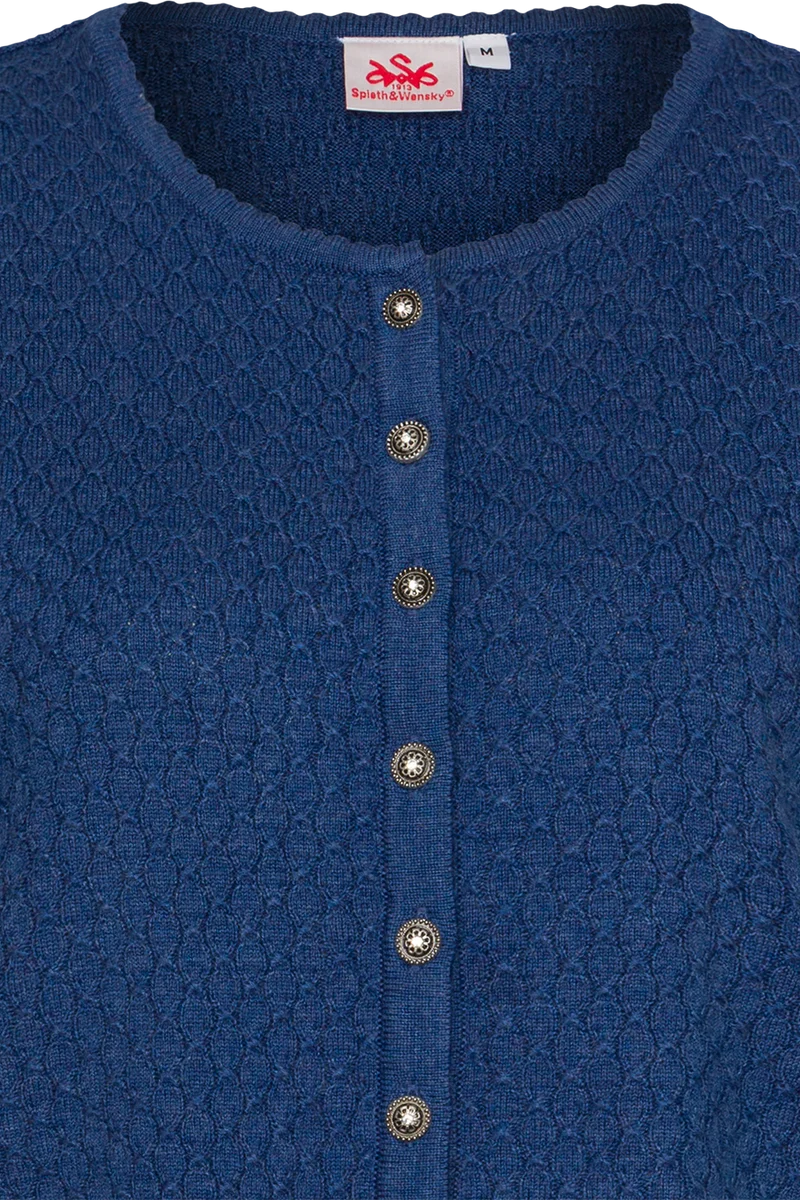 Dirndljacke traditionell mit Rundhalsausschnitt - mittelblau