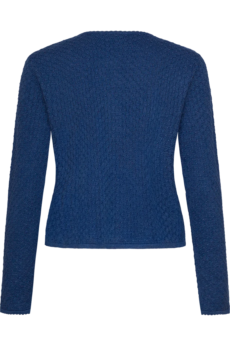 Dirndljacke traditionell mit Rundhalsausschnitt - mittelblau